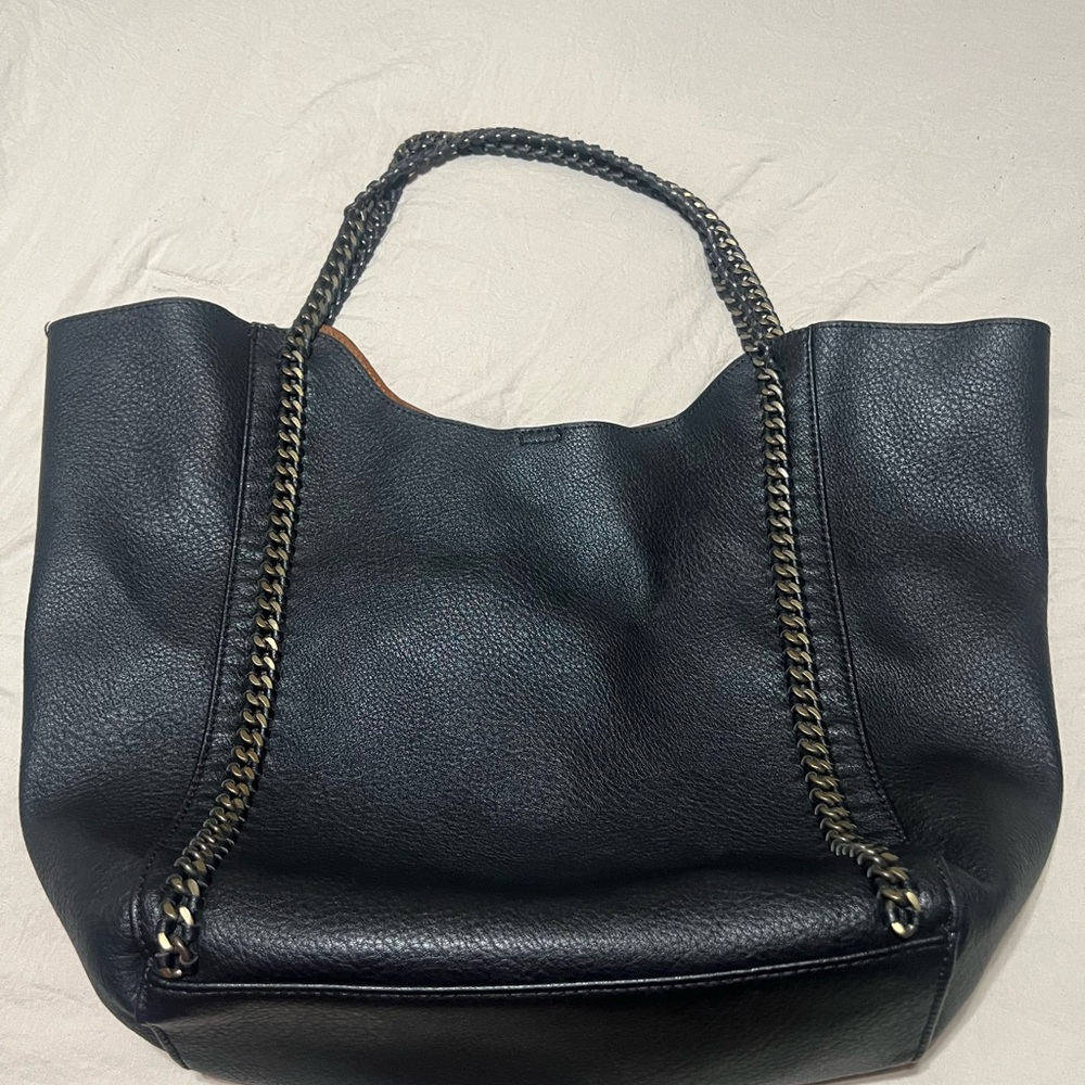 Black Leather Tote Bag